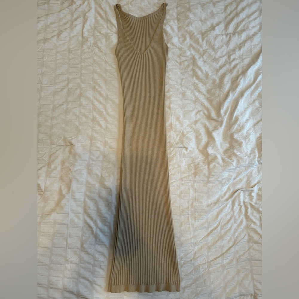 Tan knit dress